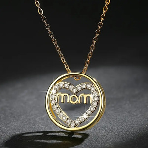 Collana con ciondolo a forma di cuore per donna, regalo per la mamma, gioielli alla moda da indossare ogni giorno - Product Image 4