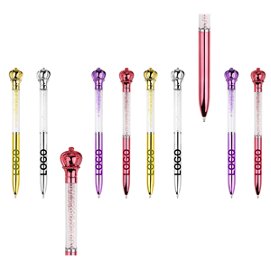 Wholesale Beautiful Design Custom Brand Plastic Ball <b>Pen</b> With Print Logo Big Diamond Decoration Smooth Writing for School Gifts - Product Image 1