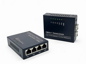 ตัวแปลงสื่อ SC ตัวรับส่งสัญญาณแสง10/100ม. 20กม. 2 SC + 4 RJ45สวิตช์ไฟเบอร์ออปติก - Product Image 4