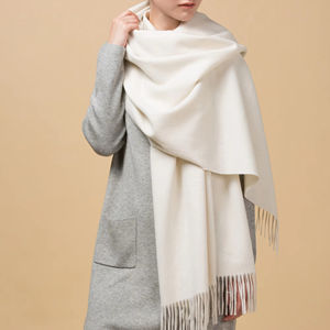 Wholesale Customized Long Merino Wool Cashmere <b>Women's</b> Winter <b>Scarf</b> Shawl Breathable ODM Soft for Travel Daily Use - Product Image 1