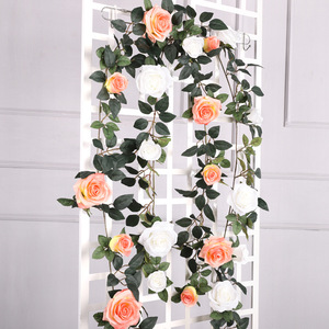 QIHAO - Guirnaldas de Rosas Artificiales de 180 cm, Flores de Seda de Alta Simulación, Decoraciones para Bodas - Product Image 2