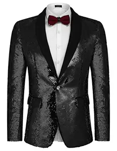 Luxury Design Shiny Sequin Blazer Tuxedo Party Dinner Prom One Button Suit Jacket Men Suit