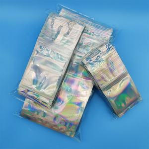 Confezione di caramelle olografiche da <span class=keywords><strong>3</strong></span>.5g borsa in Mylar con chiusura a Zip piccola borsa con cerniera personalizzata per alimenti trasparente stampa rotocalco riciclabile accetta - Product Image 4