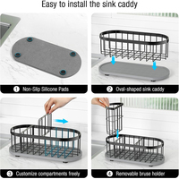 Support d'éponge de cuisine à séchage instantané en acier inoxydable antirouille avec plateau absorbant l'eau