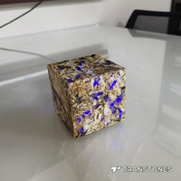 Marbre translucide RVB Lumistone d'onyx avec la surface polie par cube décoratif d'éclairage de commande tactile