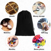 Pochette en velours recyclable avec logo personnalisé, petit conteneur à bijoux, emballage promotionnel pour sac en velours noir