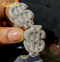Passe testeur mode personnalisé Hip Hop Style hommes bague glacé VVS D Moissanite diamant bijoux 925 bagues en argent Sterling hommes femmes