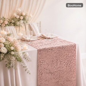 Nappe de table à sequins <span class=keywords><strong>en</strong></span> gros, 30,5 cm de large, <span class=keywords><strong>en</strong></span> polyester, pour mariage, fête, banquet, décoration de table, 182 cm, 275 cm, plusieurs couleurs - Product Image 4