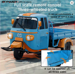 Tricycle RC SJY-WP22 1/10 2.4G RTR, modèle de camion à trois roues télécommandé avec lumières LED et effets musicaux, voitures pour adultes, cadeau - Product Image 1