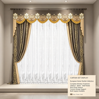 Rideaux brodés royal Yun Zhu gris anthracite, rideaux à volants, pour salon de villa, ensemble de décoration pour suite d'hôtel
