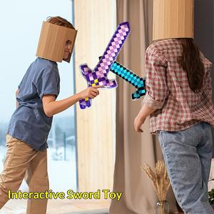 Jouet gonflable transfrontalier, modèle d'arme en plastique, PVC, mosaïque, pixel, treillis, <span class=keywords><strong>épée</strong></span>, hache, enfants de 4 à 6 ans - Product Image 2