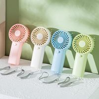 Kipas Mini Portabel 5'' Putih Biru Pink Hijau Ringan Genggam 1 Kecepatan Kipas Pribadi Senyap untuk Luar Ruangan