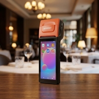 Terminal POS Android 16 GOODCOM Portabel 6 Inci dengan Printer Thermal Terintegrasi untuk Pencetakan Pesanan dan Struk Restoran