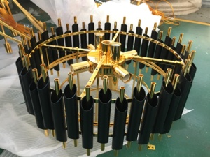 <span class=keywords><strong>Lampadario</strong></span> Moderno in Cristallo con Struttura Rotonda in Metallo Nero per <span class=keywords><strong>Tavolo</strong></span> da Pranzo - Product Image 5