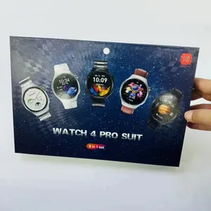 4 Pro Suit jam tangan pintar 10 dalam 1, jam tangan pintar bulat tali kombinasi pelacak kebugaran pemantauan denyut jantung 2024