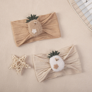 Linda piña muñeca flor sombreros recién nacido bebé niña nailon banda para el cabello halógeno puerta sombrero accesorios elegante diadema para bebés - Product Image 3
