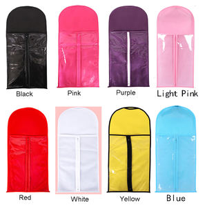 AliLeader定制标志超长无纺布透明聚氯乙烯假发包装袋头发延伸假发收纳袋带衣架 - Product Image 3