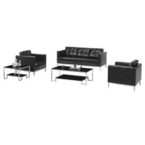 Wholesale Manufacturer Executive Black Leather Couch <b>Office</b> Furniture Houston - Product Image 2