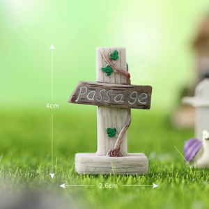 Micro paisaje artesanías letrero miniaturas Jardín de hadas musgo terrario decoración Mini resina señal de carretera bonsái figuritas adornos - Product Image 5