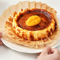 Papier sulfurisé basque jetable en pulpe non blanchie, antiadhésif, pour cheesecake, muffins, cupcakes, 6 pouces, 100 pièces/sac