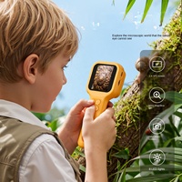 Microscopio Portátil de Fábrica para Niños, Lupa Electrónica Digital de Mano con Pantalla y Enfoque Ajustable, Herramienta Científica de Plástico