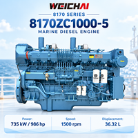 Moteur diesel marin WEICHAI 8170ZC1000-5, 735 kW, 986 CV, 1500 tr/min, 8 cylindres, turbocompressé, pour bateau de pêche, navire de transport