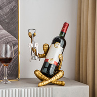 Porte-bouteilles en résine abstrait, design artistique, haut de gamme, créatif, moderne et épuré, pour salon et entrée, ornement de meuble à vin