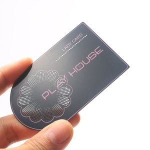 Carte de visite en métal noir brossé avec logo de marque personnalisé - Product Image 2