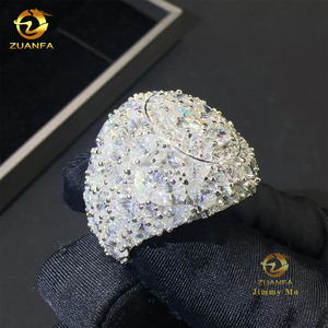 وصول جديد كميات كبيرة طراز رجالي أنيق مرصع بالكامل، ماركيز + كمثرى VVS مويسانيت ألماس 925 فضة استرلينية خاتم رجالي - Product Image 3