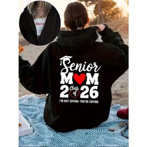 Sweat-shirt à capuche en tricot d'hiver pour femmes, streetwear, pull lourd à fermeture éclair avec impression personnalisée sur le devant, OEM - Product Image 5