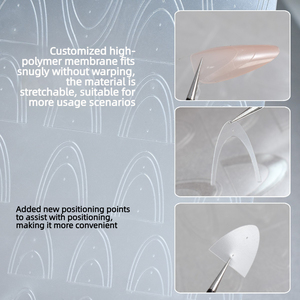 Pegatinas de Uñas Multifuncionales Huecas Francesas Autoadhesivas Transparentes de Tamaño Completo, Pegatinas Auxiliares para Uñas Francesas DIY para Arte de Uñas - Product Image 6