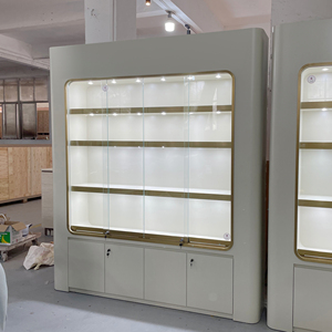 ตู้โชว์เครื่องประดับกระจกหรูหราแบบกำหนดเองพร้อมไฟ LED ระดับไฮเอนด์สำหรับตกแต่งภา<span class=keywords><strong>ย</strong></span>ในร้านค้าปลีก - Product Image 4