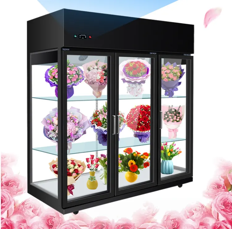 Toko Bunga Mewah Tampilan Bunga Pendingin Lemari Es Freezer untuk Bunga