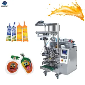 Machine automatique de remplissage et de scellage de sachets de jus de mangue en forme de fruit irrégulière, haute précision