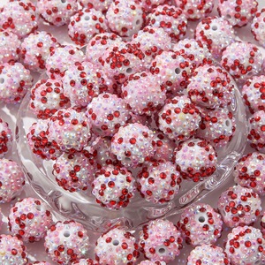 Al por mayor, Cuentas de lujo de 20mm, tipo chicle, redondas de resina espaciadoras, de fantasía y con pedrería brillante, para bolígrafos, fabricación de joyas y manualidades DIY - Product Image 1