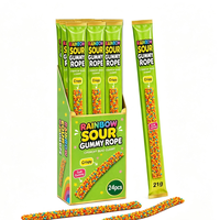 BESTAR Custom Package Wholesale Sour Sugar Coated Gummy Rope Candy Assorted Fruit Flavor Long Rope Gummy Sweet Confectionery