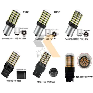 Extra High Led Light Support For Car T20 7440 W21w 3014 4014 144 SMD 7443 1156 BA15S 1157 BAY15D For Led Turn Signal Lights Bulb