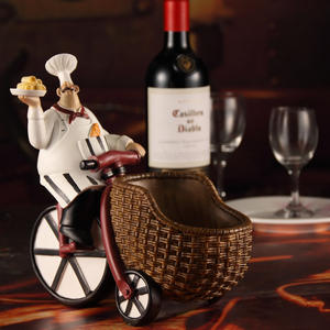 Creativo chef resina portabottiglie artigianato ristorante occidentale decorazione della casa arredamento <span class=keywords><strong>cucina</strong></span> armadietto del vino decorazione della finestra ornamento - Product Image 5
