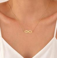 Collier Cœur Infini Étanche en Acier Inoxydable, Bijou Anti-ternissement, Pendentif Croix Infini