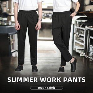 Men's Hotel & Restaurant Summer <b>Kitchen</b> <b>Work</b> <b>Pants</b> with Elastic Waist high quality Wicking & Sweat-Working for Bar Uniforms - Product Image 2