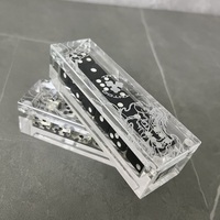 Boîte à dés acrylique haute transparence fermeture magnétique boîte acrylique pour dés Laser Logo luxe CNC fraisage boîte acrylique