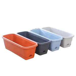Wholesale Plastic Flower Pots For Family Balconies Growing Vegetables And Flowers In Rectangular Grooved Plant Pots