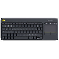 Clavier tactile sans fil noir Logitech K400 Plus 2.4g avec pavé tactile ergonomique original pour le bureau, les jeux, les ordinateurs portables et PC