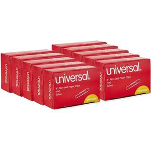 Universal No. 10 Cajas de Clips de Papel Plateados Antideslizantes 72230-100/Caja, 10 Cajas/Paquete - Hierro Magnético Resistente para Uso en Oficina - Product Image 4