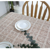 2025 nouveau produit macramé Boho Rural Crochet fil de coton creux gland Table à thé Piano couverture Table couverture nappe décor