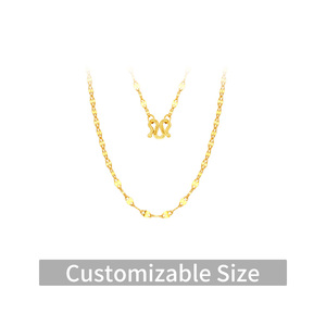 Set Collana a Catena in Oro Puro <span class=keywords><strong>24K</strong></span> 999.9, Collane Personalizzabili per Donna, Uso Quotidiano e Regalo, Vendita all'Ingrosso - Product Image 4