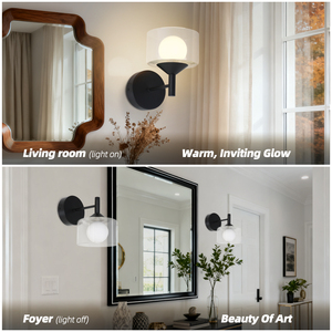 Factory Direct Modern Nordic <b>LED</b> <b>Bedroom</b> Decorative Wall Lamp G9 Base Iron Aluminium Glass Design Black IP20 for Home Indoor - Product Image 4