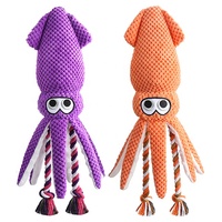Jouet en peluche à mâcher pour grand chien de 45cm, pieuvre, corde résistante, grand chiot, jouets à couiner