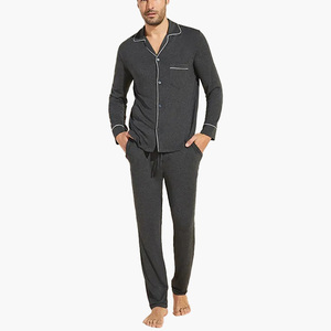 Bamboo Men's Sleepwear 100% Cotton Pajama Sets Breathable Full Season <b>Pyjama</b> Mens Homewear Casual Bamboo Pajamas <b>For</b> Men - Product Image 4