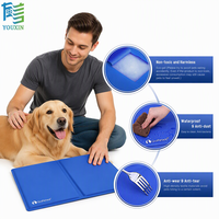 Tapis rafraîchissant pour animaux de compagnie - Sans électricité - Motif bleu uni - Matériau en mousse - Taille XS - Petits animaux